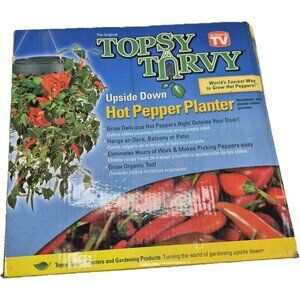 Y2K Topsy Turvy Upside Down Hot Pepper Planter Includes Hanging Planter